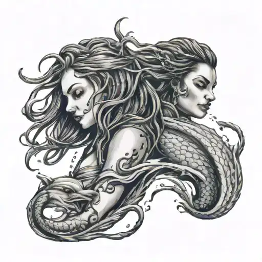 Dolphin And Mermaid With Dreadlocks Tears Dropping