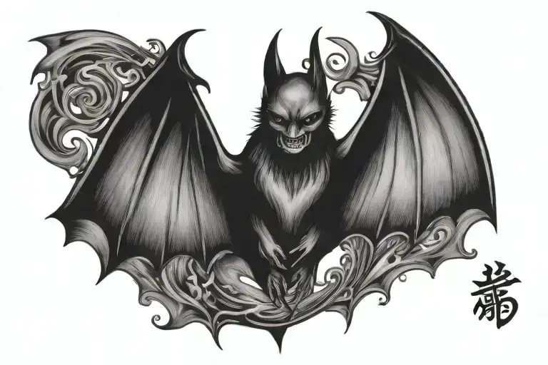 Bat Pisces Yen Yang Symbol