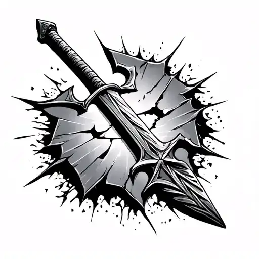 Broken Roman Spear In Ground