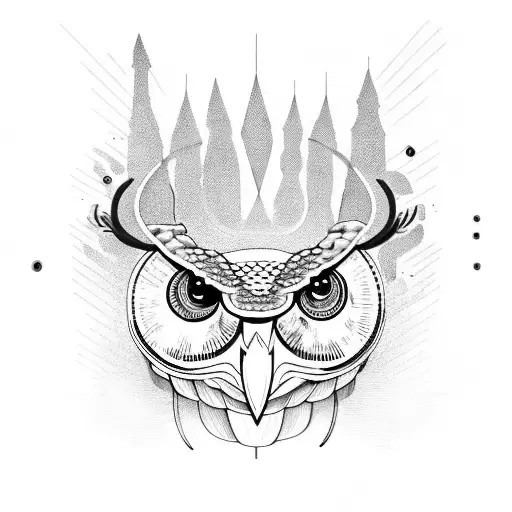 Lyre With Snake On Both Sides And Owl On Top