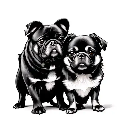 A Pug Standing Next To A Pomeranian