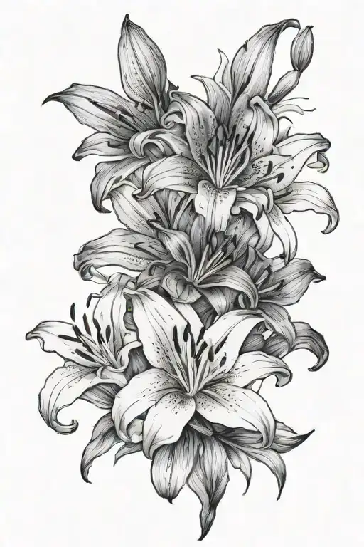 Bouquet Lily Flowers Light Shading