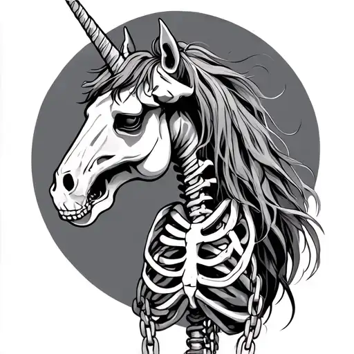 Unicorn Skeleton Chained