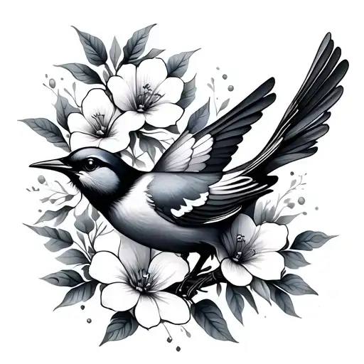 Bird And Flowers Wrapped