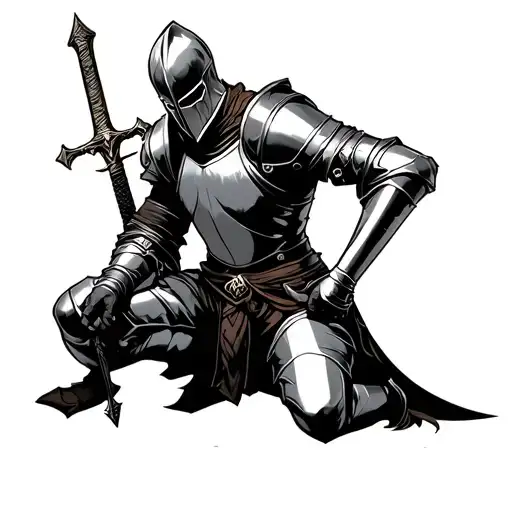 Knight Kneeling With Sword