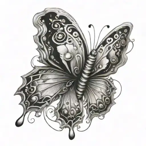 Butterfly With 8 Planets In Wings