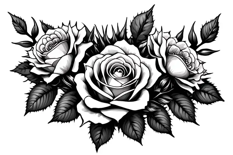Prickly Wire And Flowers Of Roses With Spikes And Instead