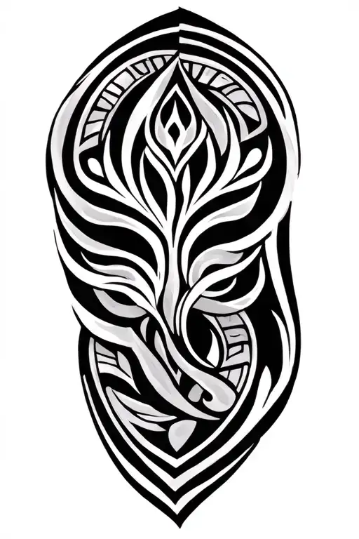 Maori Tattoo Design With Thin Lines
