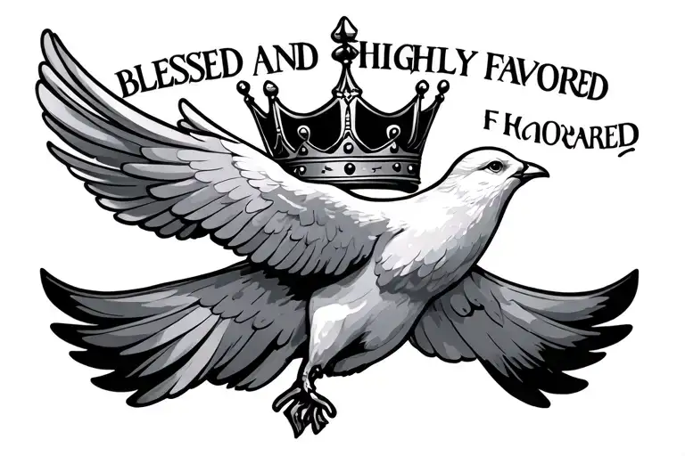 Blessed And Highly Favored With A Dove And Crown Hanging