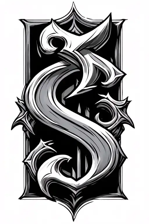 Letters S And M In Viking Style