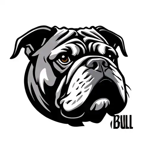 Bull Dog Fading Into Logo