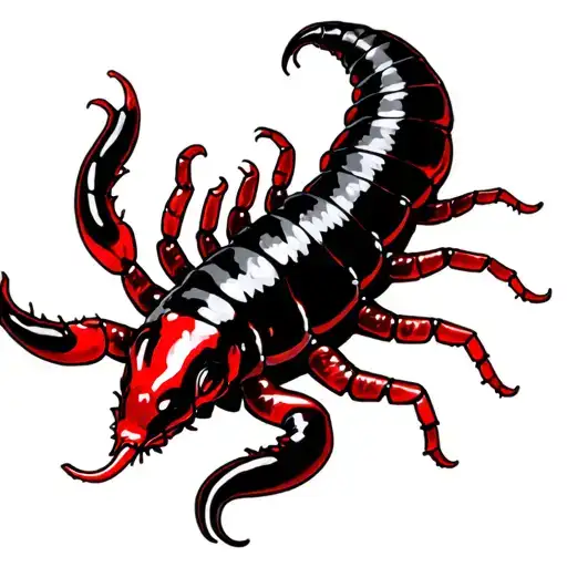 Black And Red Traditional Centipede