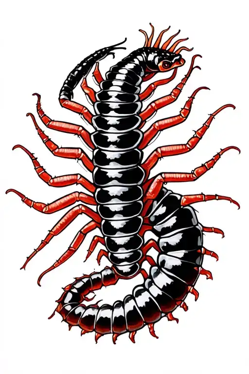 Black And Red Traditional Centipede Long