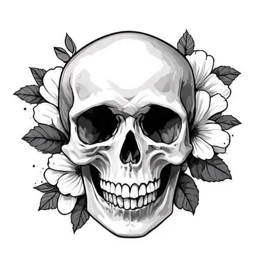 Skulls And Flower