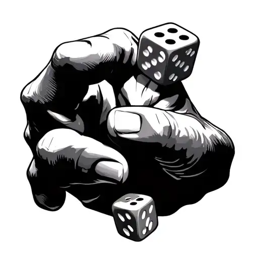 A Hand Throwing Down Dice