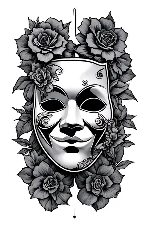 The Letter A And Theatre Mask Adorned