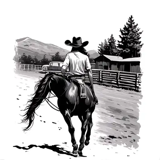 Girl Walking Away From Rodeo