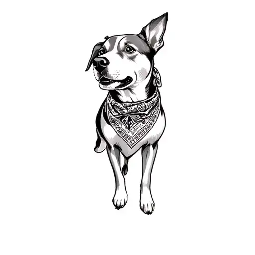 A Dog Wearing A Bandana