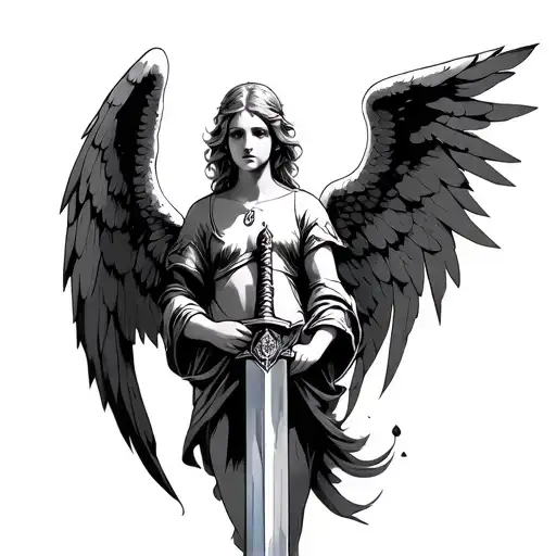 Angel Holding A Sword