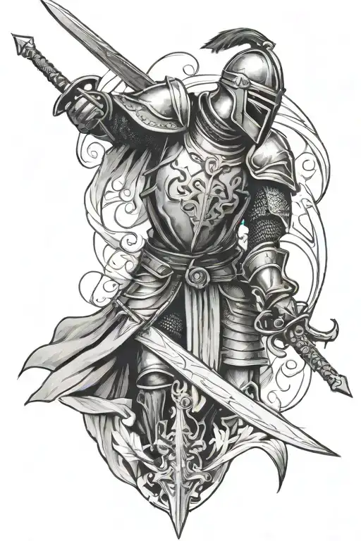Knight With Sword Intertwined