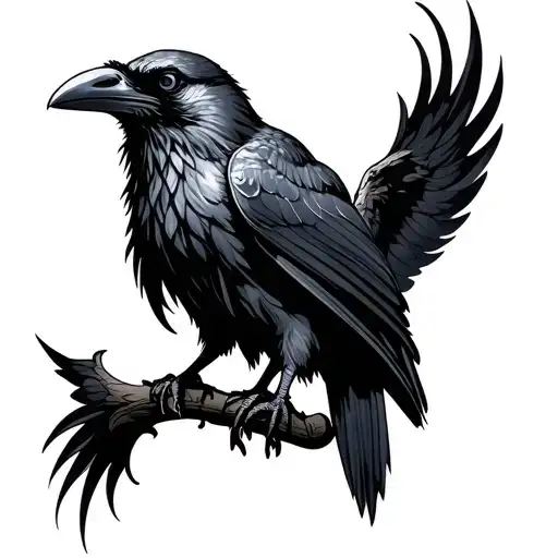 Raven Chest Tattoo Men