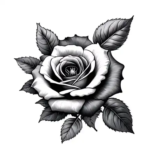 Morning Glory Flowe And Rose Intertwined