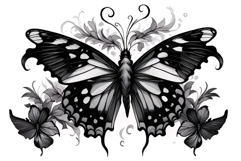 Illusion Flying Butterfly Throat Tattoo Design Inspired