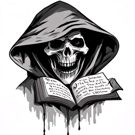 Grim Reaper With Hoodie And Bible Verse Written