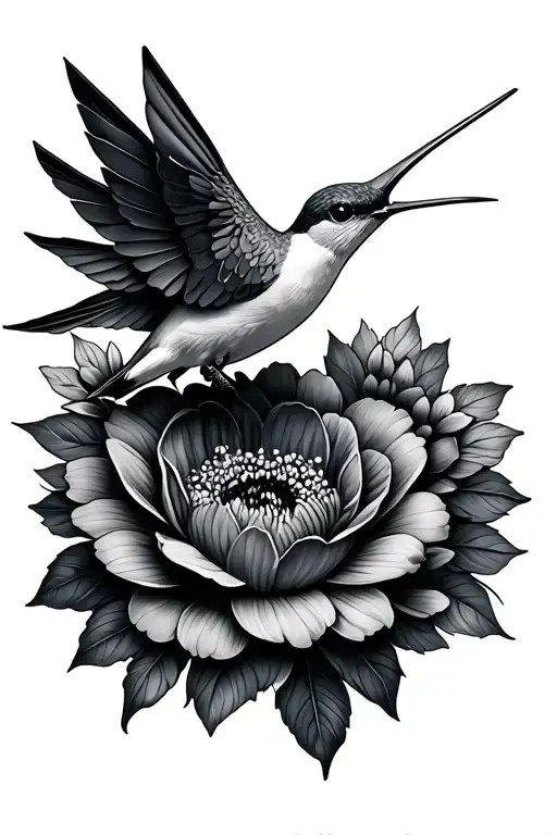 Hummingbird Surrounded Flower Blooming