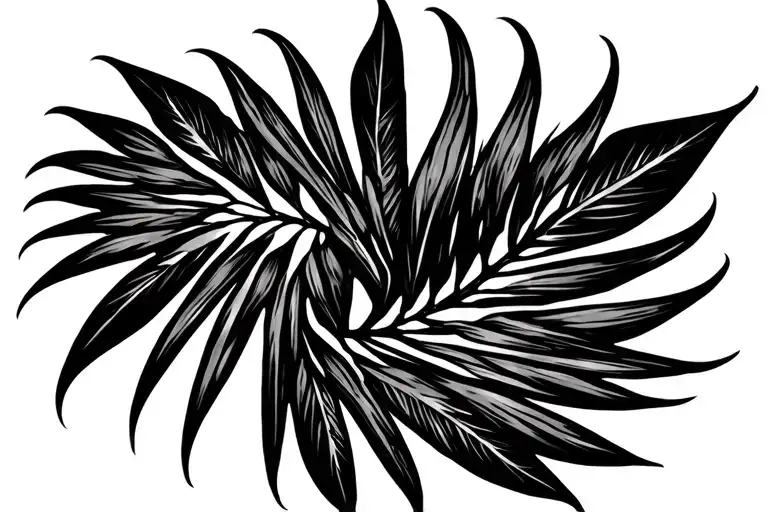 Anniversary Date With Palm Leaf Intertwined