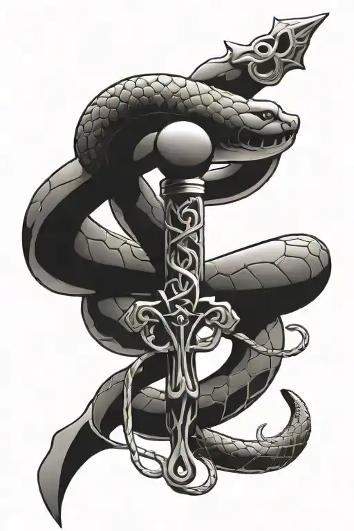 Ankh And Snake Wrapped