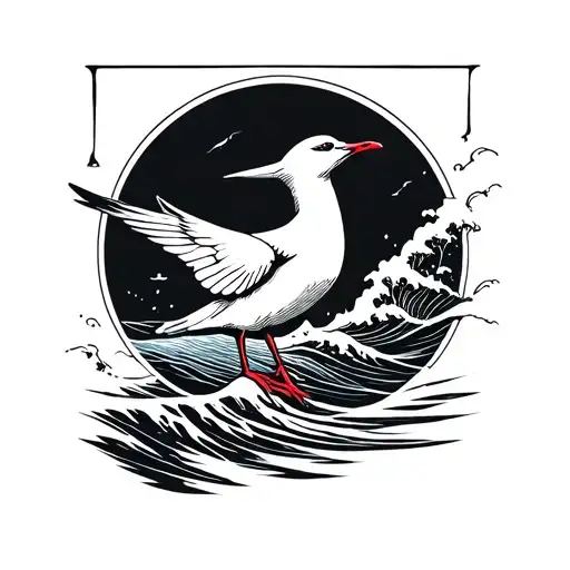 Seagull And Wave Letter Stamp
