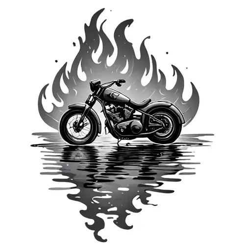 Fire In The Form Of Water Bike Nature