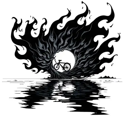 Fire In The Form Of Water Bicycle Nature Nin Yan