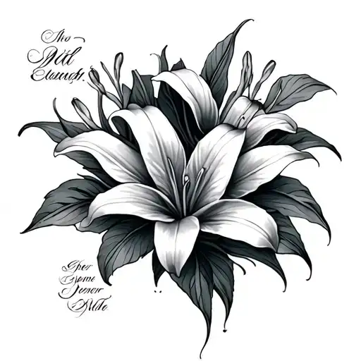 Remembrance Tattoo With Lillies