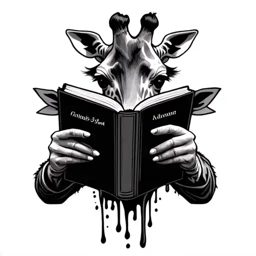 Melting Giraffe Reading A Book