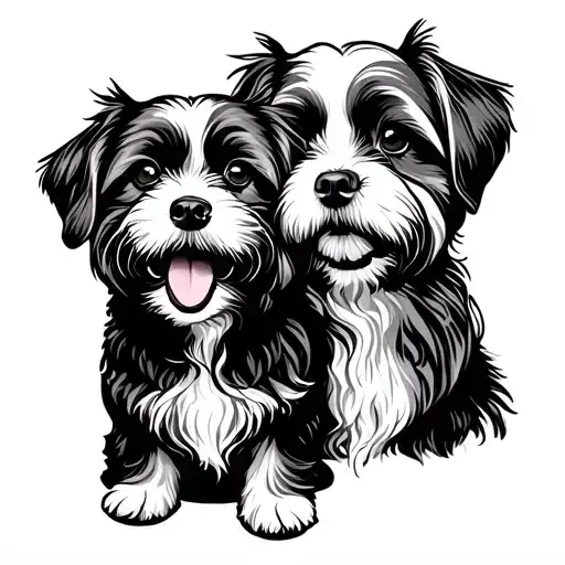 Golden Retriever And Shih Tzu Dog