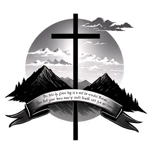 Cross Over Hills And I A Bible Verse Written Under It