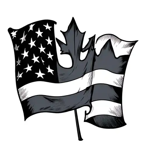 Canadian American And Icelandic Flag Intertwined