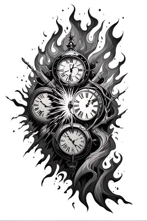 Chronos With Broken Clocks And Fire