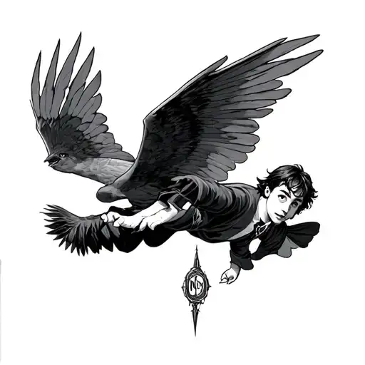 Harry Potter In Flight Seen From Above