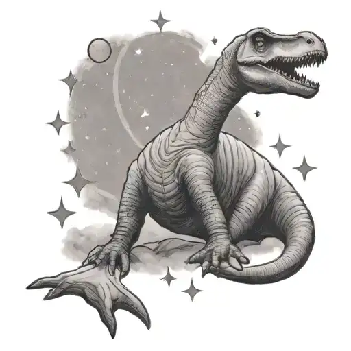 Laying Down Brachiosaurus Reaching For The Stars