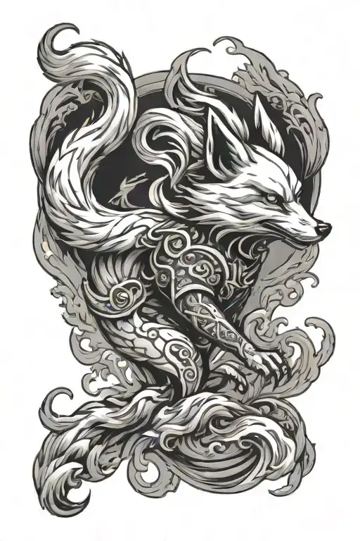 Kitsune Walking With Smoke