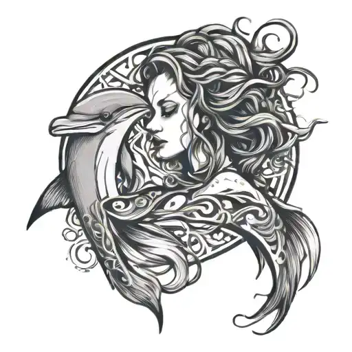 Dolphin Mermaid With Dreadlocks Tears Dropping