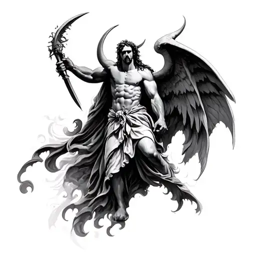 Realism Saint Micheal Slaying Satan