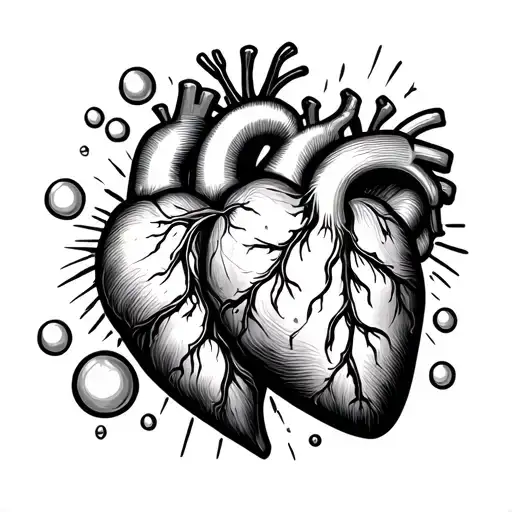 Heart Thats Alive And Separated From Other Piece But Thinking Bubble Above Thinking About The Other
