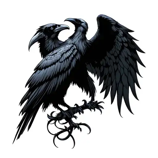 Raven And Phoenix Wings