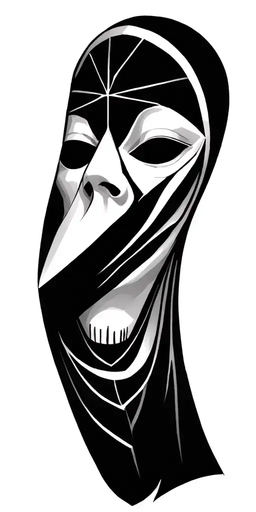 Geometric Mask Of Sorrow Loneliness