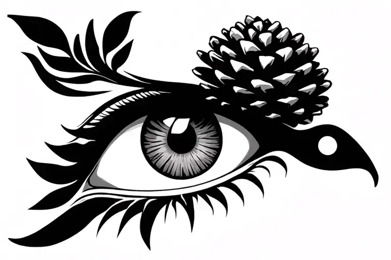 Pineal Gland Represented By Eye Of Horus With A Pinecone As The Pupil