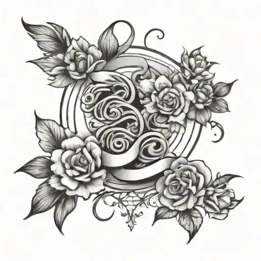 Mathcing Couple Tattoo Design Names Written